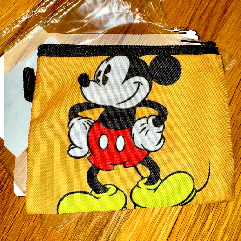 Yellow Mickey Mouse aid and Credit card case or Coin Purse. New